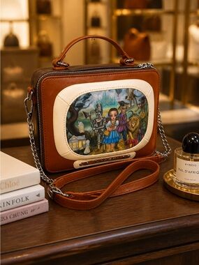 NWT Wizard of Oz TV Shoulder Crossbody Handbag Brown - Novelty Purse